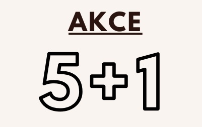 Text 'AKCE 5+1' upozorňující na speciální nabídku nebo bonus pro estetické zákroky v GIA Clinic.